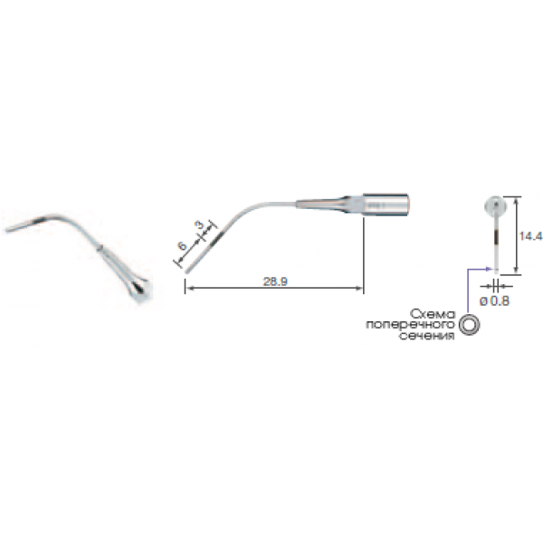 P41 - пародонтологическая насадка к скейлерам Varios (NSK/Satelec)