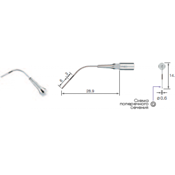 P40 - пародонтологическая насадка к скейлерам Varios (NSK/Satelec)