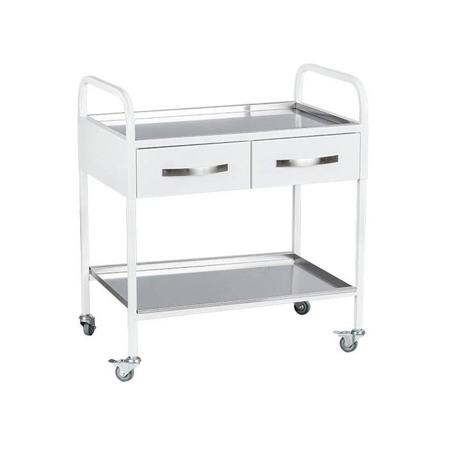 СИП 1-2 - столик передвижной инструментальный, 2 выдвижных ящика и полка из нержавеющей стали (700х467х790 мм) | Виталия (Россия)