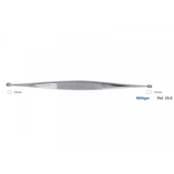 Ложка кюретажная Williger, 3,0-3,5 мм, HLW Dental Instruments (Германия)