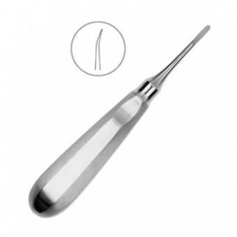 Люксатор изогнутый, 3 мм гладкая ручка, HLW Dental Instruments (Германия)